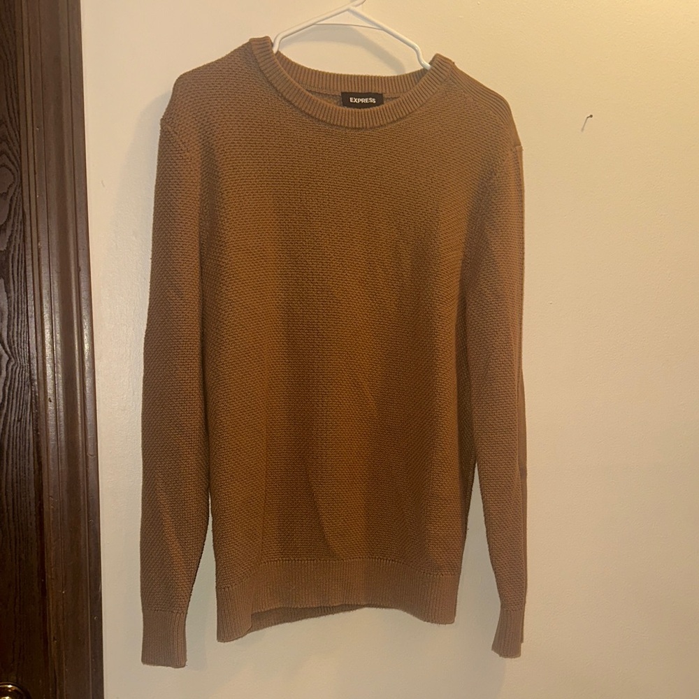 Express Men's Tan Crewneck Sweater